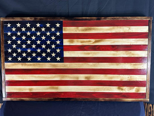 FLAT WOODEN OLD GLORY